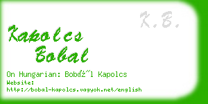 kapolcs bobal business card